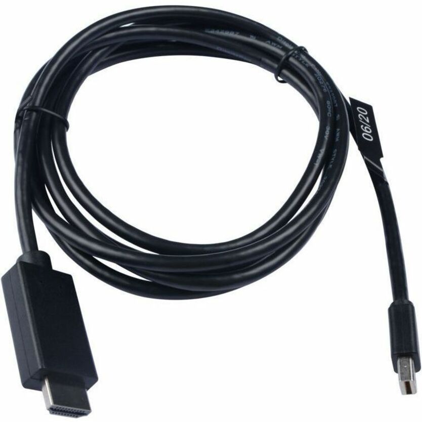 V7 Black Video Cable Mini DisplayPort Male to HDMI Male 2m 6.6ft