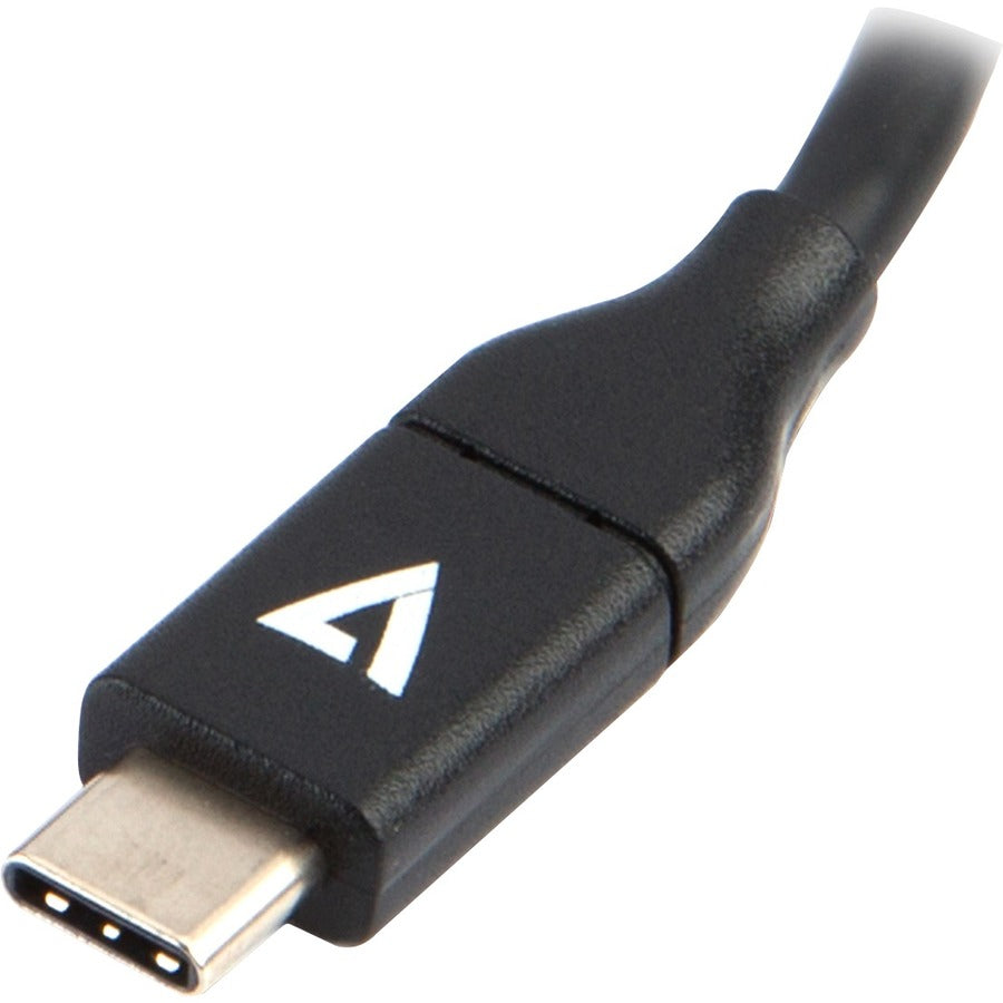 V7 Black USB Cable USB 3.0 A Female to USB-C Male 0.3m 1ft