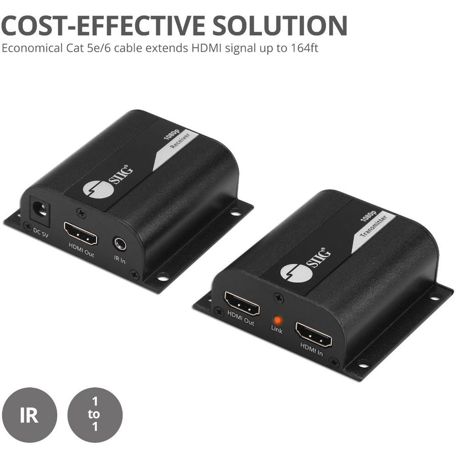 SIIG Full HD HDMI Extender over Cat5e/6 with IR - 164ft