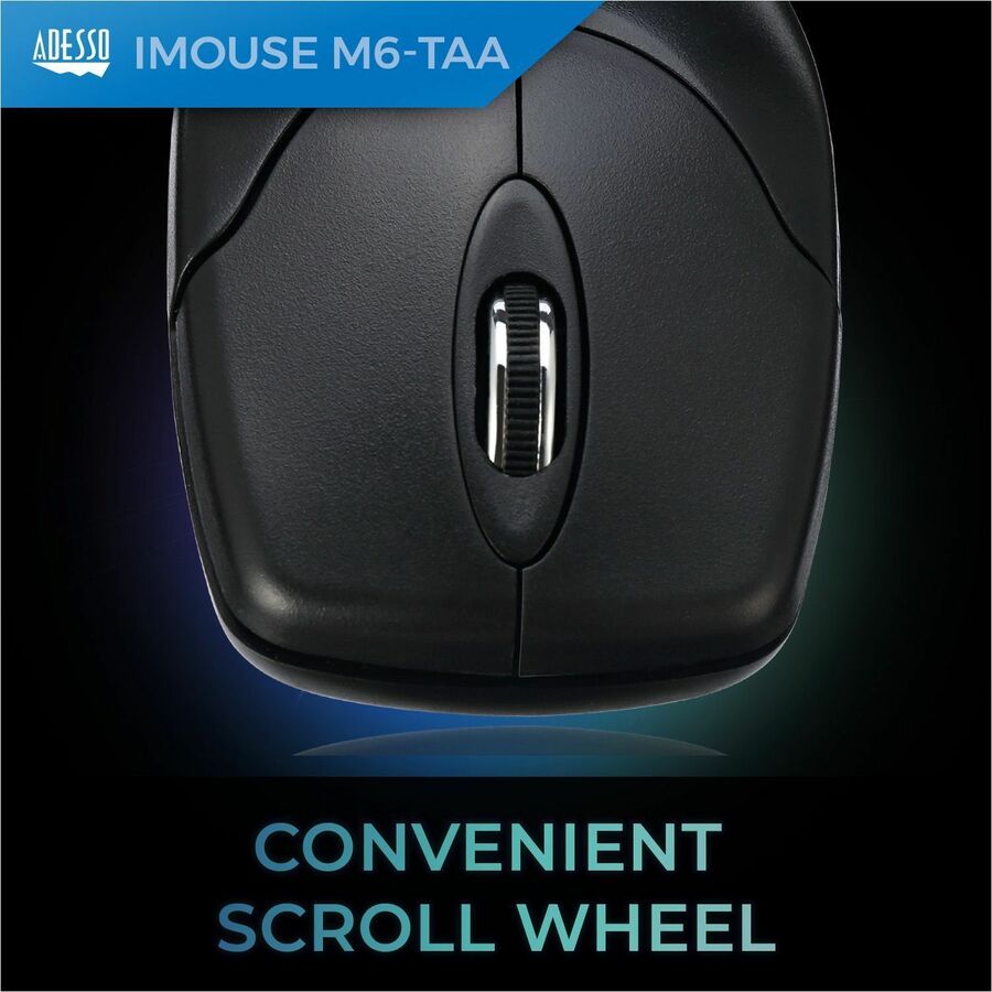 Adesso iMouse M6-TAA - Optical Scroll Mouse (TAA Compliant)