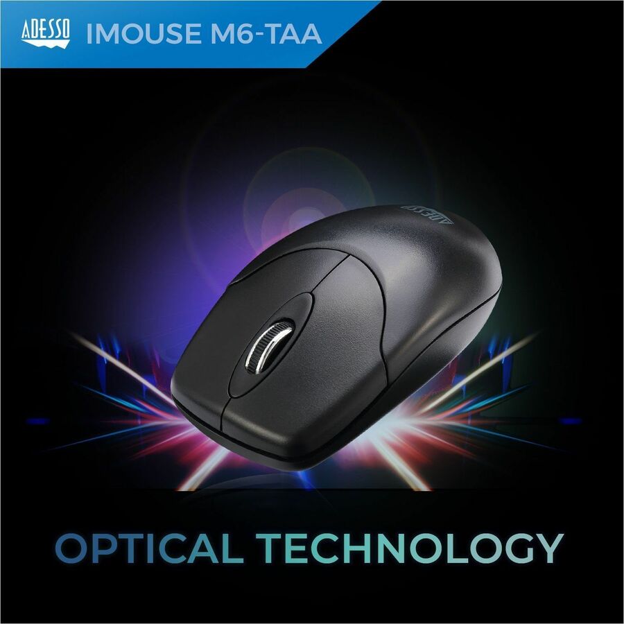 Adesso iMouse M6-TAA - Optical Scroll Mouse (TAA Compliant)