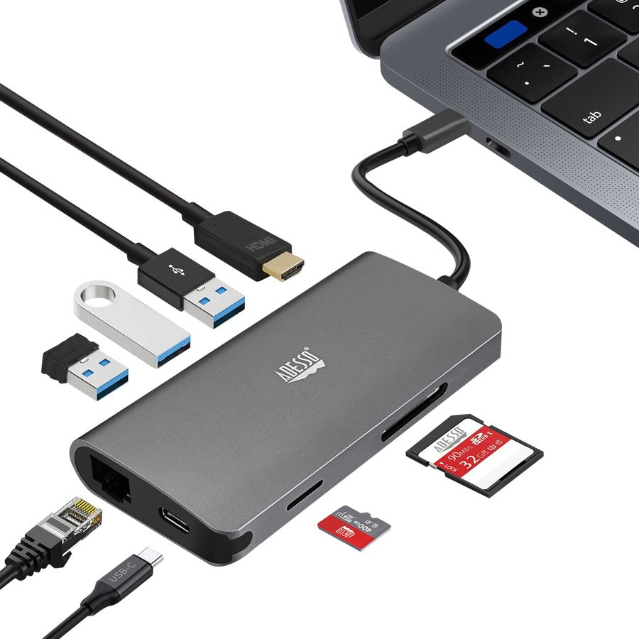 Adesso 8-in-1 USB-C Multi-Port Docking Station (TAA Compliant)