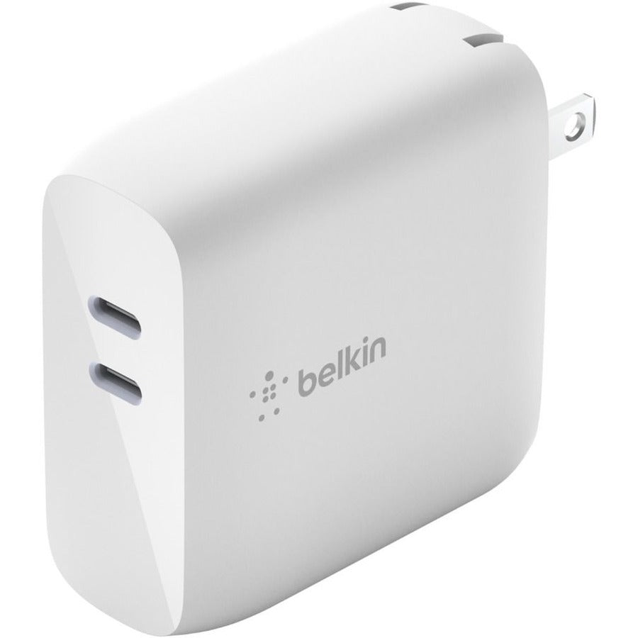 Belkin BoostCharge Dual USB-C GaN Wall Charger 68W and USB-C Cable Laptop Chromebook Charging - Power Adapter