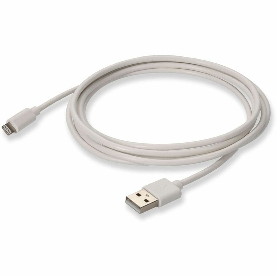 AddOn 2.0m (6.6ft) USB 2.0 (A) Male to Lightning Male Sync and Charge White Cable