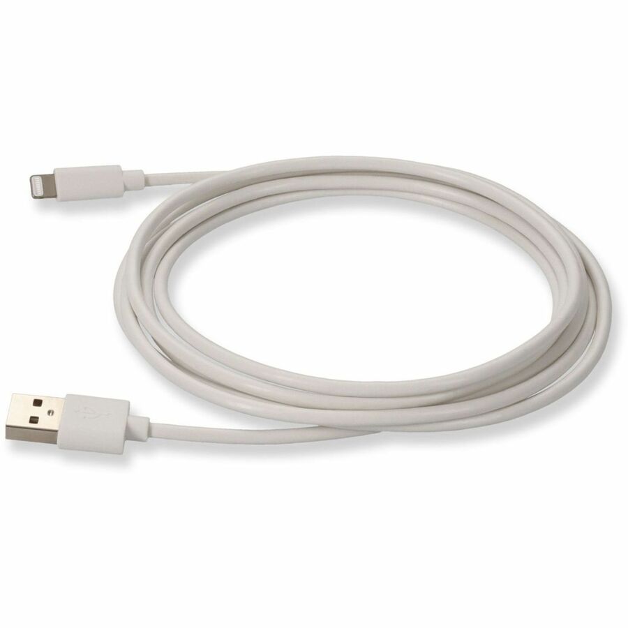 AddOn 2.0m (6.6ft) USB 2.0 (A) Male to Lightning Male Sync and Charge White Cable