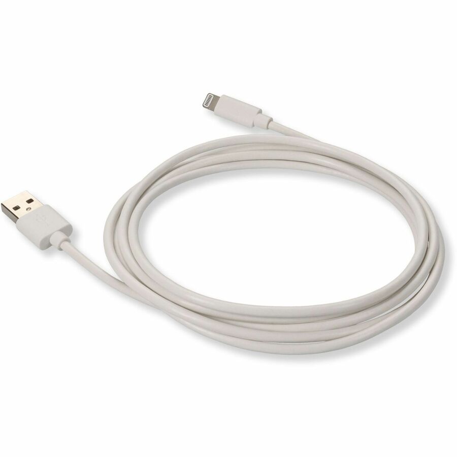 AddOn 2.0m (6.6ft) USB 2.0 (A) Male to Lightning Male Sync and Charge White Cable