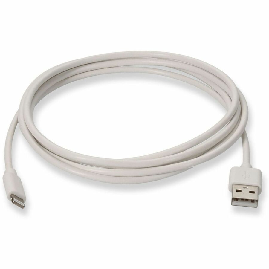 AddOn 2.0m (6.6ft) USB 2.0 (A) Male to Lightning Male Sync and Charge White Cable