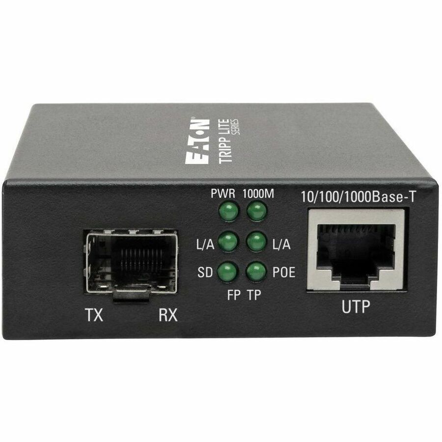 Eaton Tripp Lite Series Gigabit SFP Fiber to Ethernet Media Converter, POE+ - 10/100/1000 Mbps