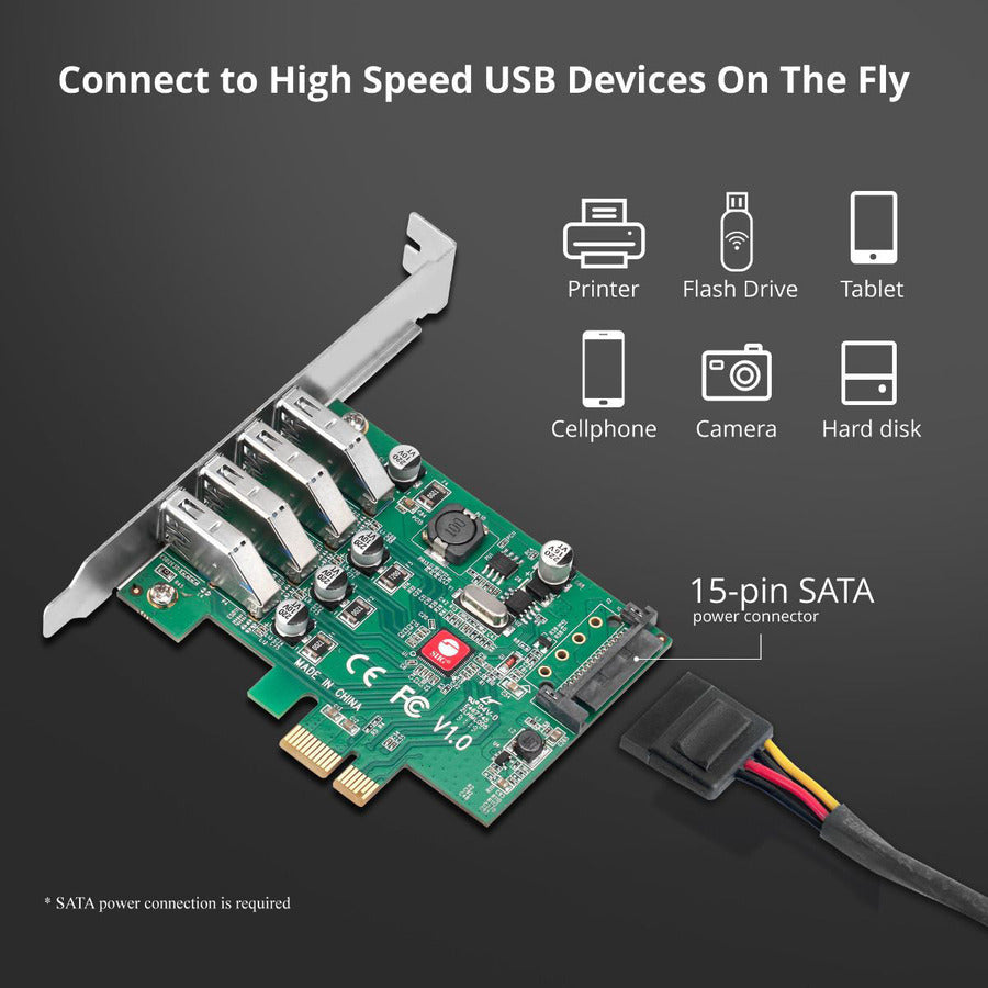 SIIG DP USB 3.0 4-Port PCIe Host Card