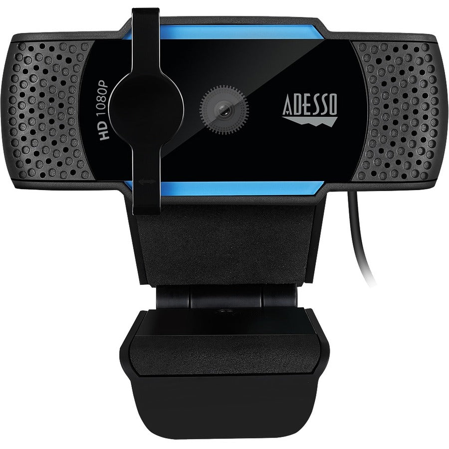 Adesso CyberTrack H5 1080P Webcam - 2.1 Megapixel - 30 fps - USB 2.0 - Auto Focus - Built-In MIC - Tripod Mount - Privacy Shutter Cover