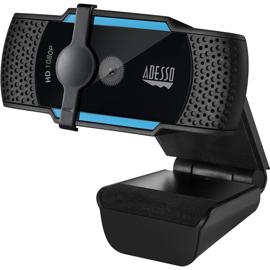 Adesso CyberTrack H5 1080P Webcam - 2.1 Megapixel - 30 fps - USB 2.0 - Auto Focus - Built-In MIC - Tripod Mount - Privacy Shutter Cover