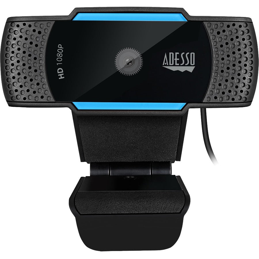 Adesso CyberTrack H5 1080P Webcam - 2.1 Megapixel - 30 fps - USB 2.0 - Auto Focus - Built-In MIC - Tripod Mount - Privacy Shutter Cover