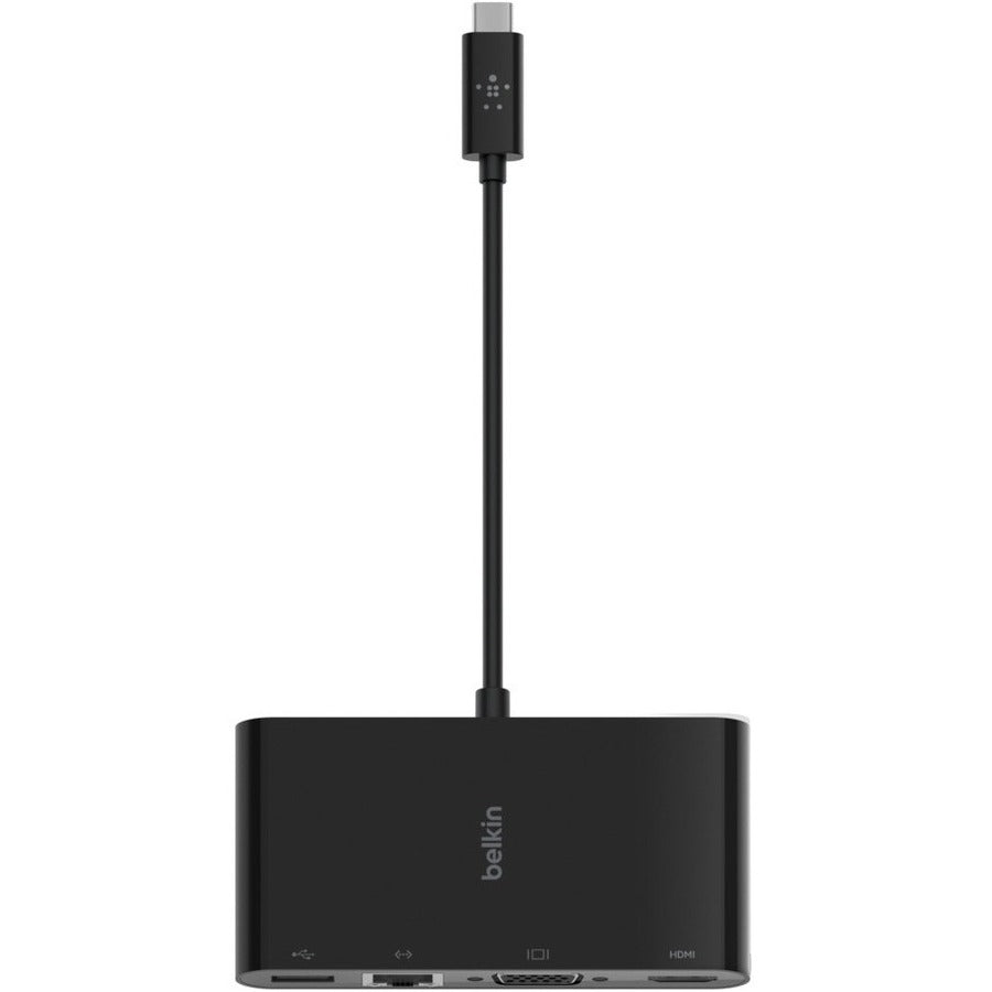 Belkin USB-C Multiport Adapter, USB-C to HDMI - USB A 3.0 - VGA - Ethernet, up 4k Resolution