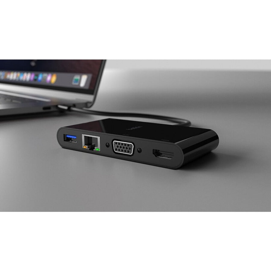 Belkin USB-C Multiport Adapter, USB-C to HDMI - USB A 3.0 - VGA - Ethernet, up 4k Resolution