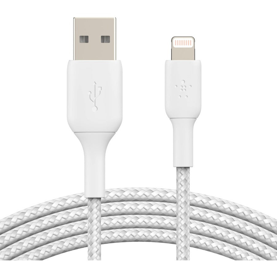 Belkin Braided Lightning to USB-A Cable (2m / 6.6ft, White)