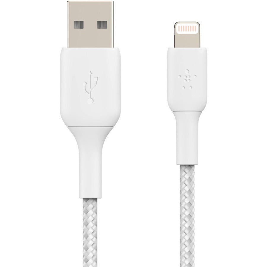 Belkin Braided Lightning to USB-A Cable (2m / 6.6ft, White)