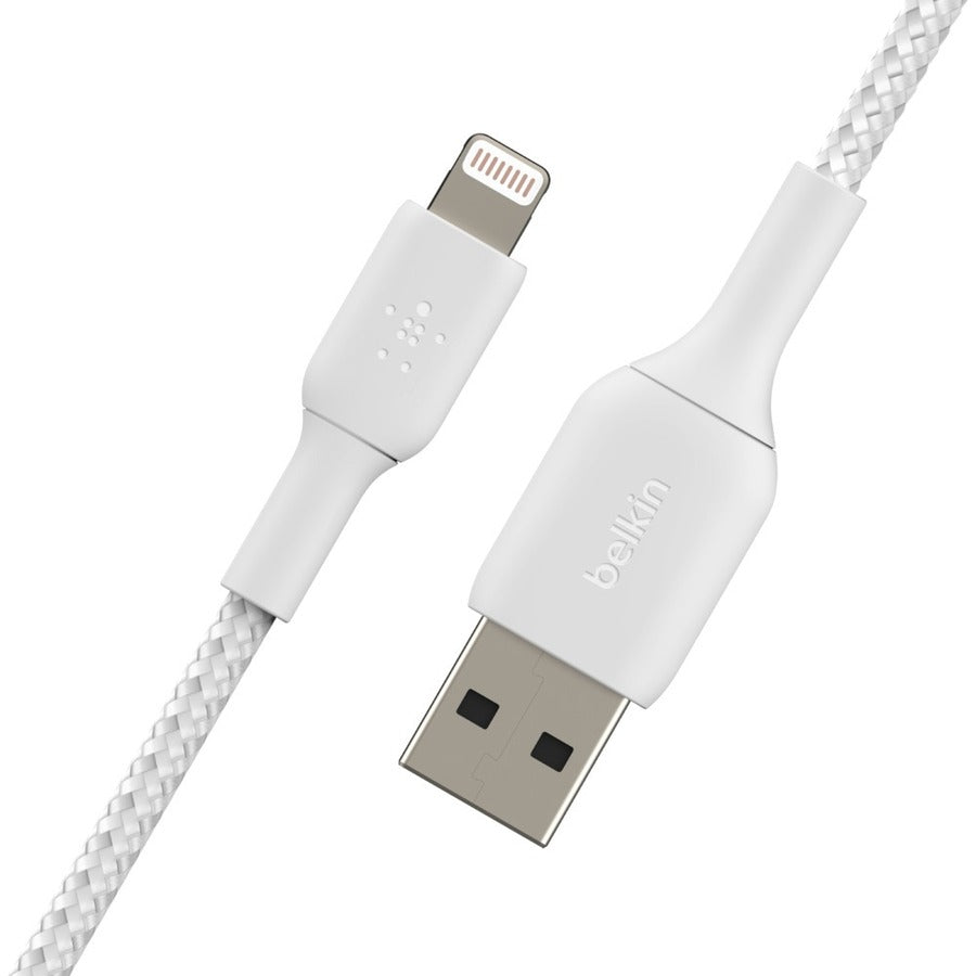 Belkin Braided Lightning to USB-A Cable (2m / 6.6ft, White)