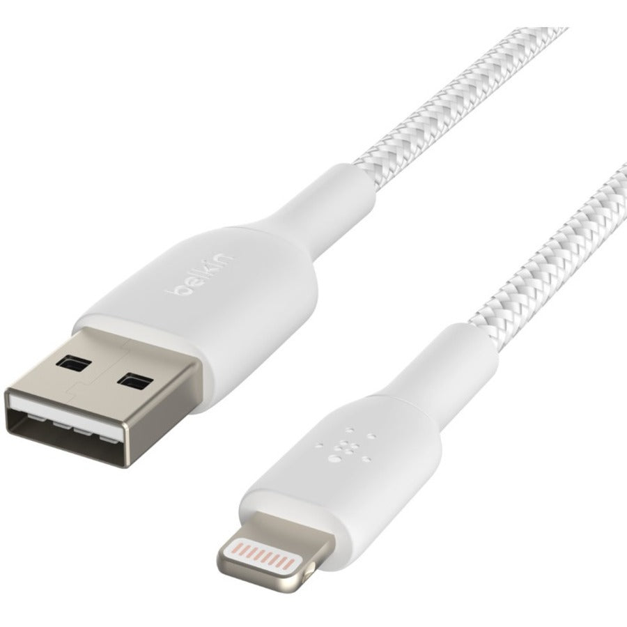 Belkin Braided Lightning to USB-A Cable (2m / 6.6ft, White)