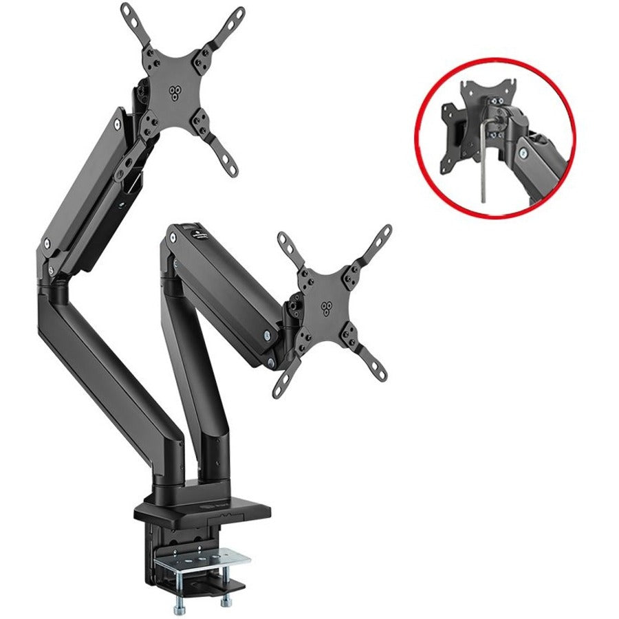 SIIG Dual Monitor Heavy-Duty Premium Aluminum Gas Spring Desk Mount - up to 43