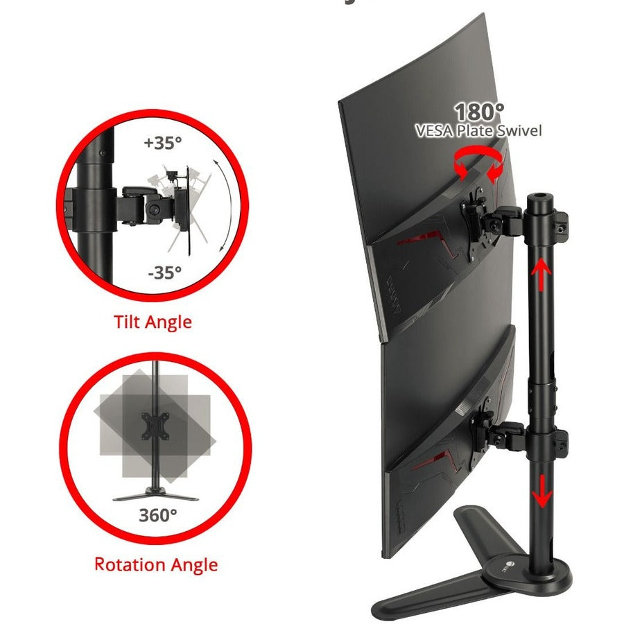 Freestanding Adjusting Vertical Dual Monitor Steel Stand 17