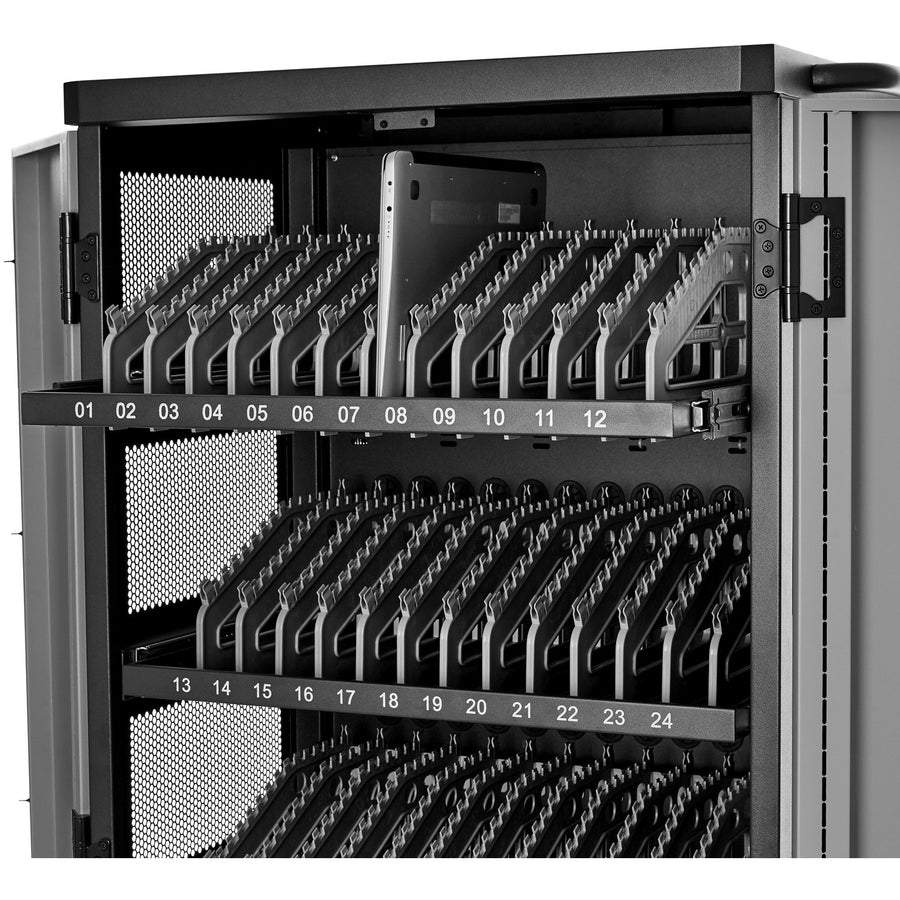 V7 Charge Cart for 36 Mobile Computers - Secure, Store and Charge Chromebooks, Notebooks and Tablets - NEMA US Plug