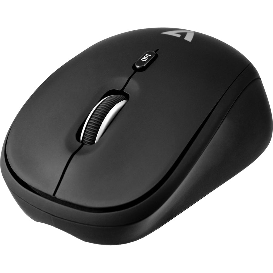 V7 4-Button Wireless Optical Mouse with Adjustable DPI - Black