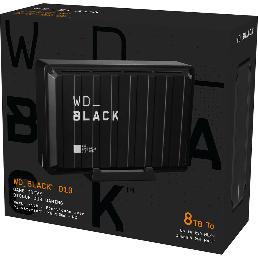 WD Black D10 WDBA3P0080HBK 8 TB Desktop Hard Drive - External - Black