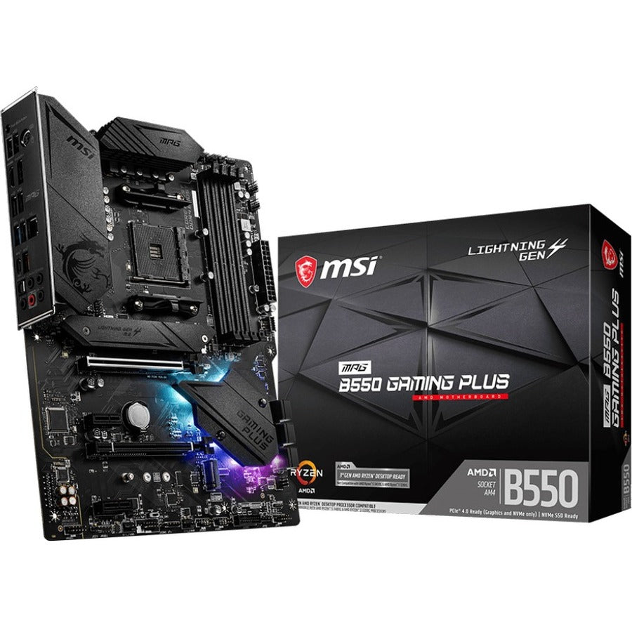 MSI MPG B550 GAMING PLUS Desktop Motherboard - AMD B550 Chipset - Socket AM4 - ATX