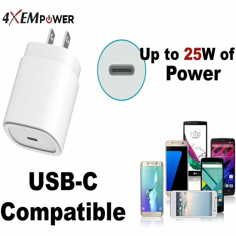 4XEM 6FT iPhone Compatible Charger Combo Kit (White) - MFi Certified