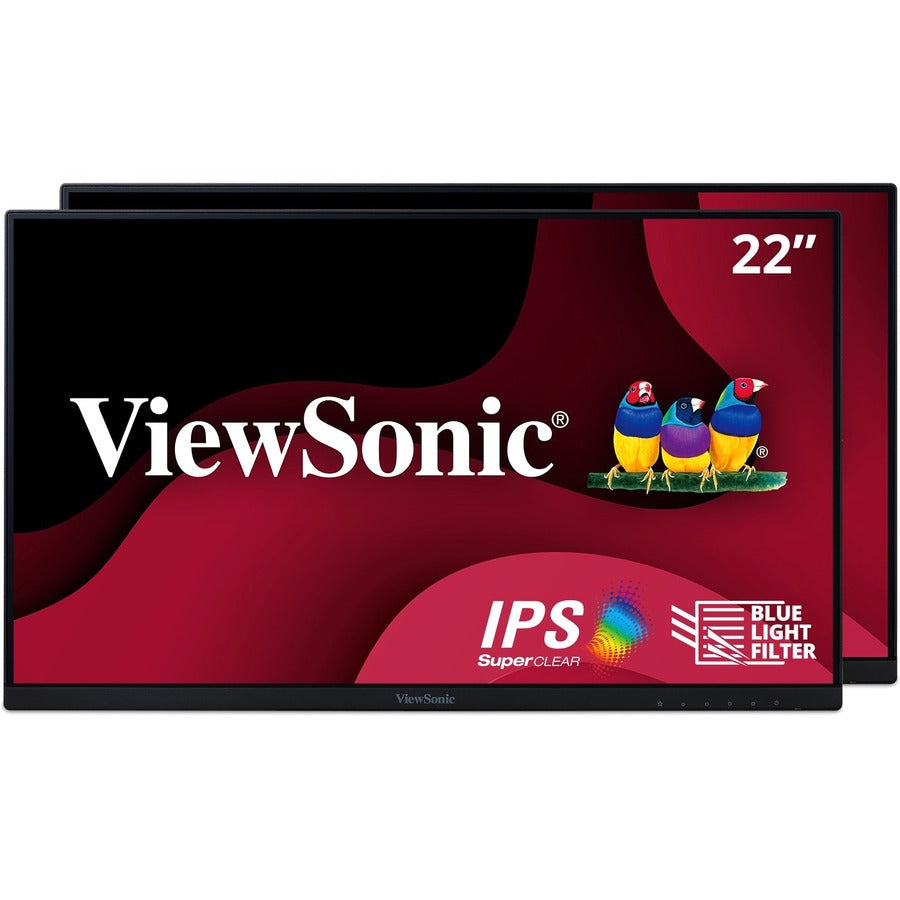 ViewSonic VA2256-MHD_H2 Dual Pack Head-Only 1080p IPS Monitors with FreeSync, HDMI, DisplayPort and VGA for Home and Office