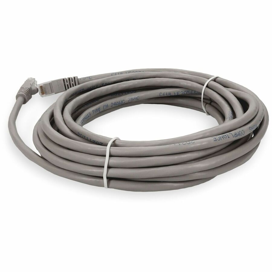 AddOn 15ft RJ-45 (Male) to RJ-45 (Male) Straight Gray Cat6 UTP PVC Copper Patch Cable