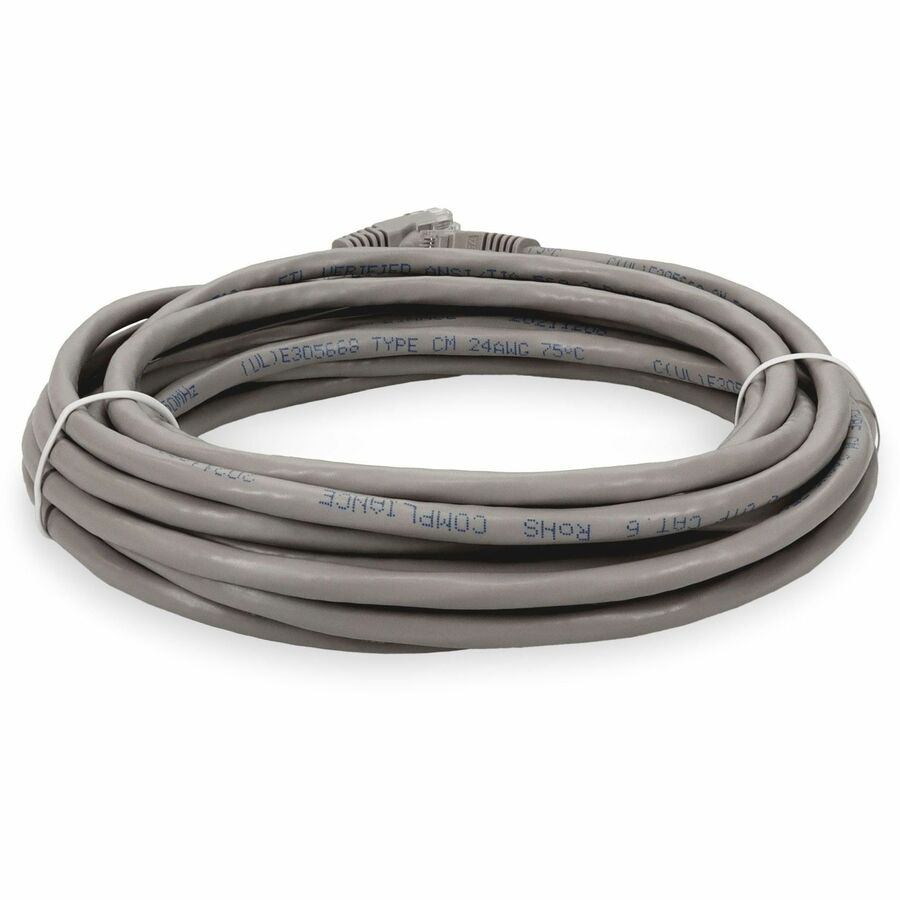 AddOn 15ft RJ-45 (Male) to RJ-45 (Male) Straight Gray Cat6 UTP PVC Copper Patch Cable