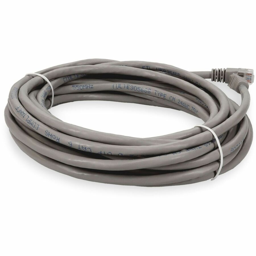 AddOn 15ft RJ-45 (Male) to RJ-45 (Male) Straight Gray Cat6 UTP PVC Copper Patch Cable