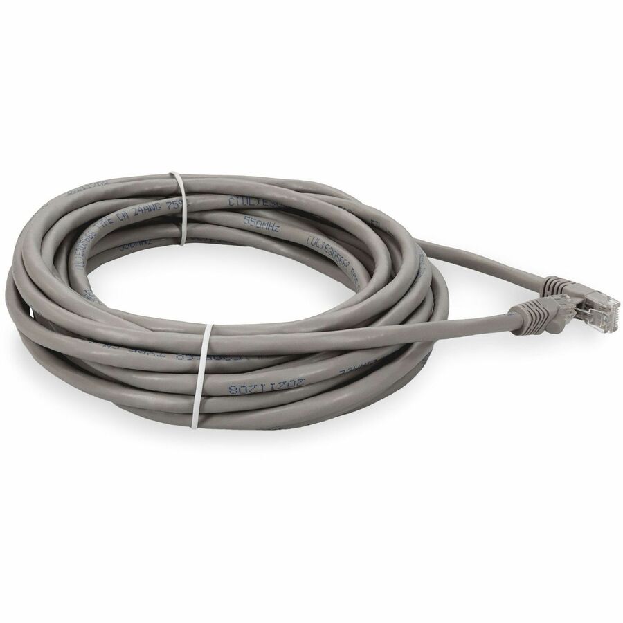 AddOn 15ft RJ-45 (Male) to RJ-45 (Male) Straight Gray Cat6 UTP PVC Copper Patch Cable