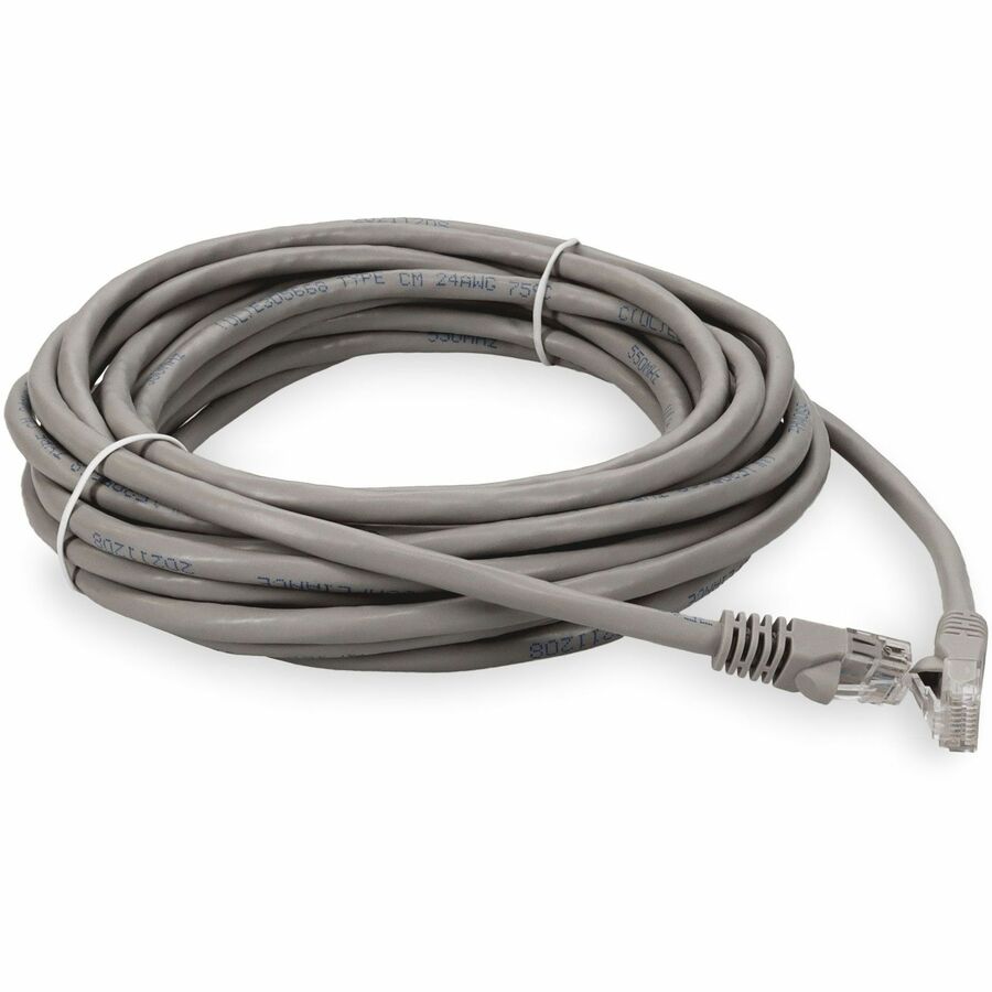 AddOn 15ft RJ-45 (Male) to RJ-45 (Male) Straight Gray Cat6 UTP PVC Copper Patch Cable