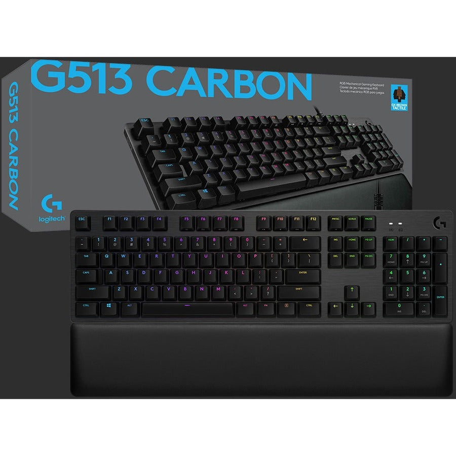 Logitech G513 CARBON LIGHTSYNC RGB Mechanical Gaming Keyboard with GX Brown switches (Tactile)