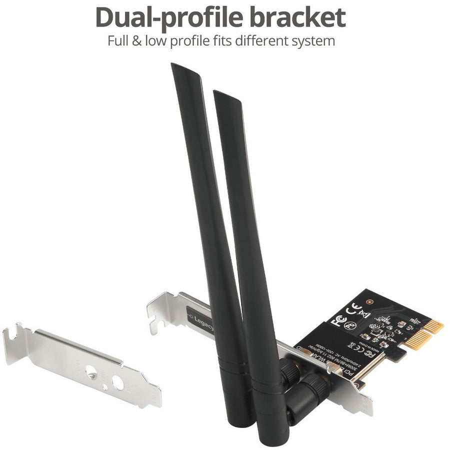 SIIG Wireless 2T2R Dual Band WiFi Ethernet PCIe Card - AC1200