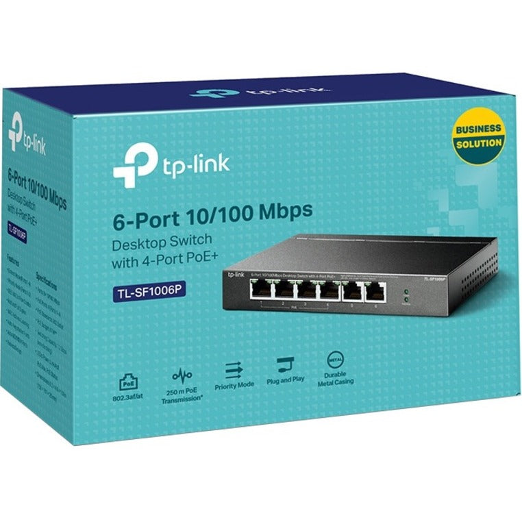 TP-Link TL-SF1006P - 6-Port Fast Ethernet 10/100Mbps PoE Switch