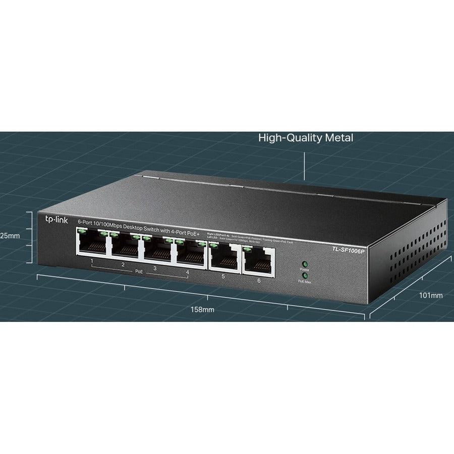 TP-Link TL-SF1006P - 6-Port Fast Ethernet 10/100Mbps PoE Switch