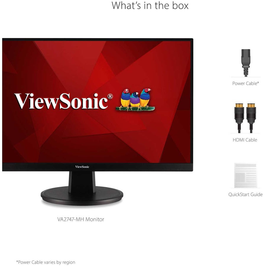 ViewSonic VA2747-MH 27 Inch Full HD 1080p Monitor with FreeSync, 100Hz, Ultra-Thin Bezel, Eye Care, HDMI, VGA Inputs for Home and Office