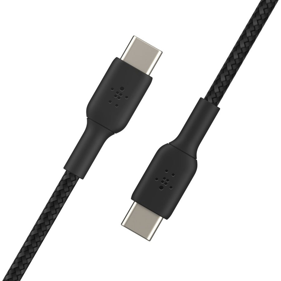 Belkin 60W USB-C to USB-C Cable - 480 Mbps - Nylon, Braided - M/M - 2m/6.6ft - Black