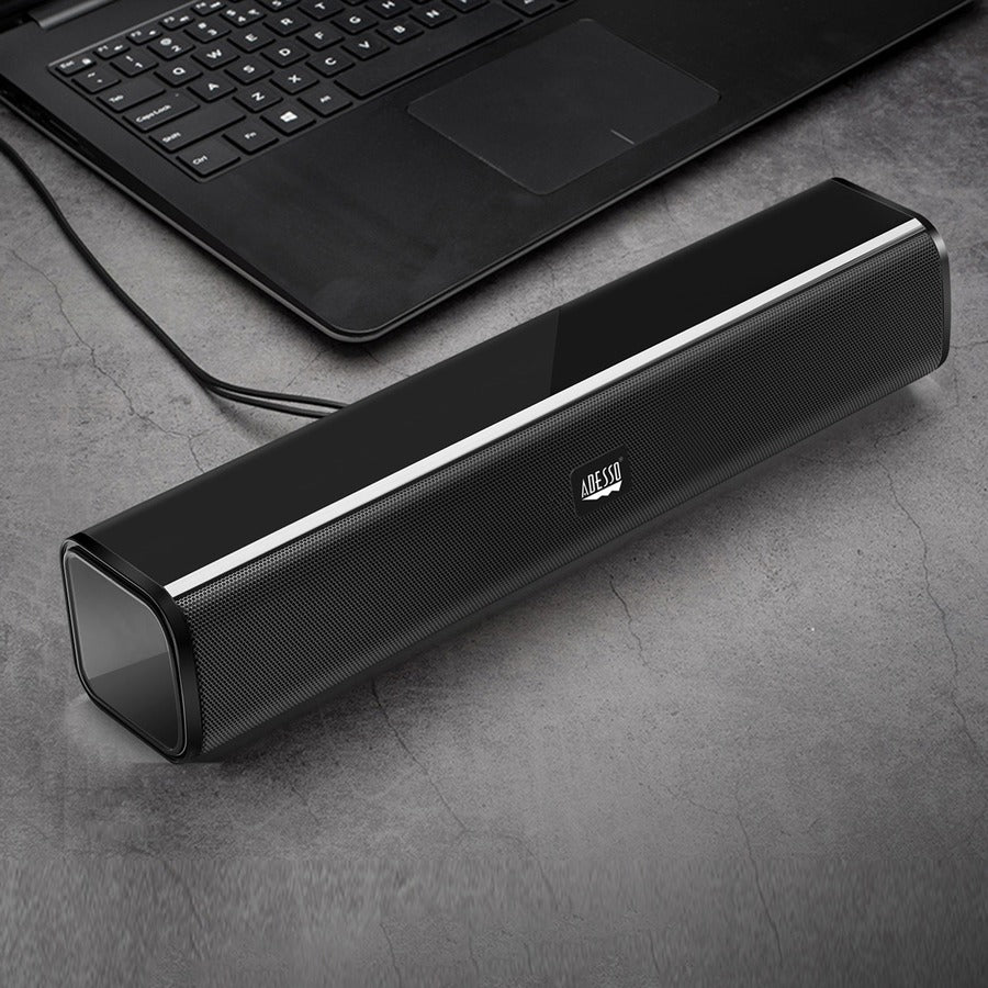 Adesso Xtream S5 USB-Powered Desktop Computer Sound Bar Speaker with Dynamic Sound- 5W x 2 - Portable