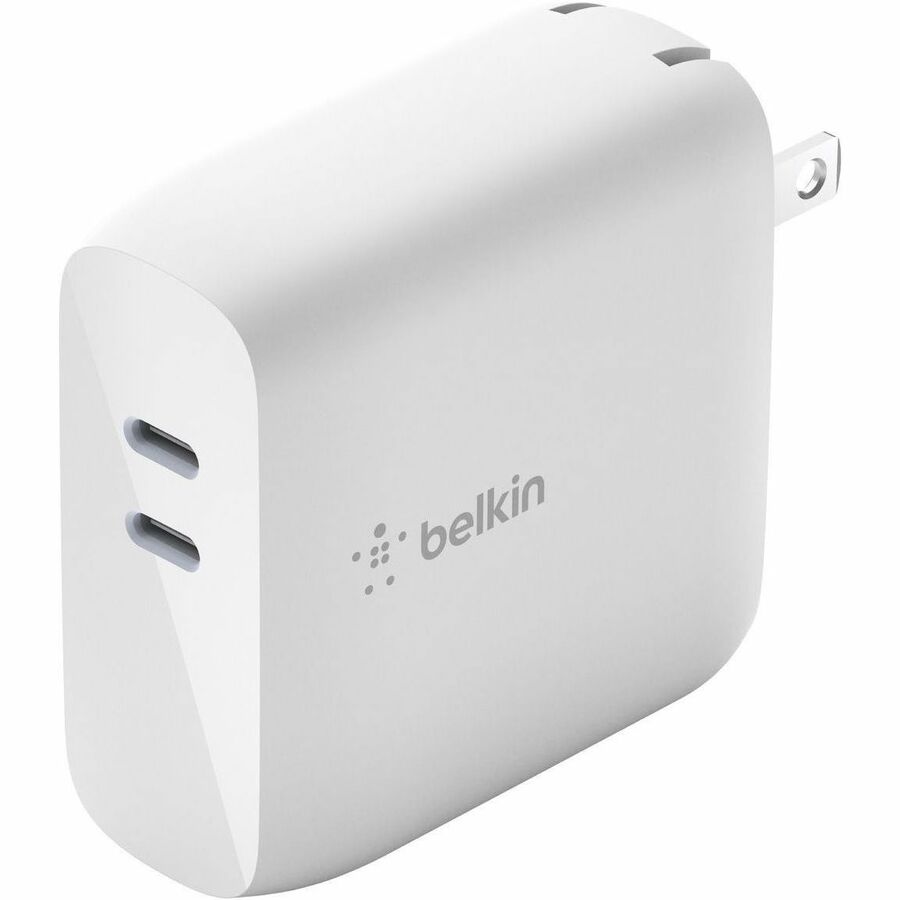 Belkin BoostCharge Dual USB-C Power Delivery GaN Wall Charger 68W Laptop Chromebook Charging - Power Adapter