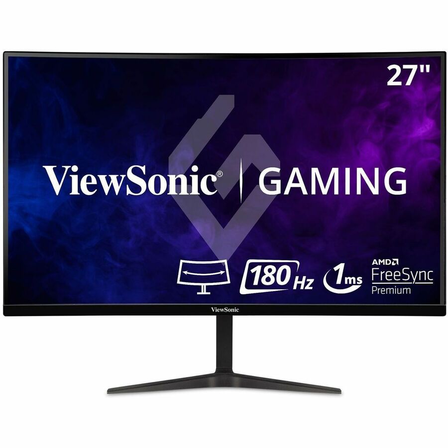 ViewSonic VX2718-PC-MHD 27 Inch Curved 1080p 1ms 180Hz Gaming Monitor with FreeSync Premium, Eye Care, HDMI and Display Port