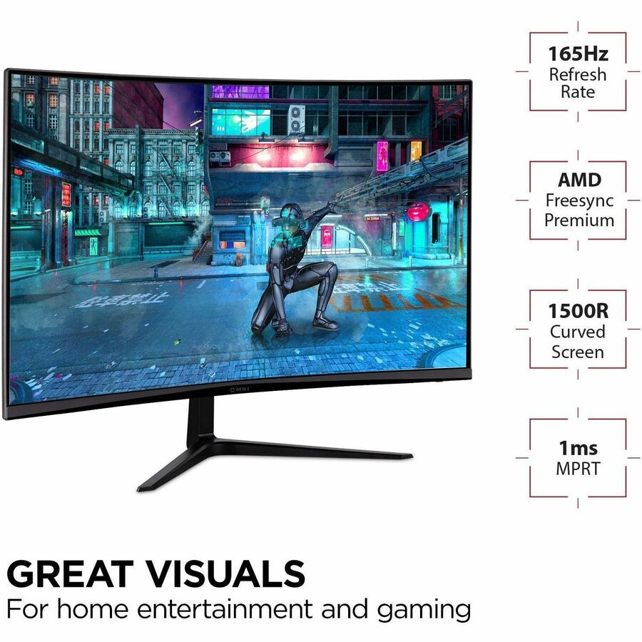 ViewSonic VX3218-PC-MHD 32 Inch Curved 1080p 1ms 180Hz Gaming Monitor with FreeSync Premium, Eye Care, HDMI and Display Port