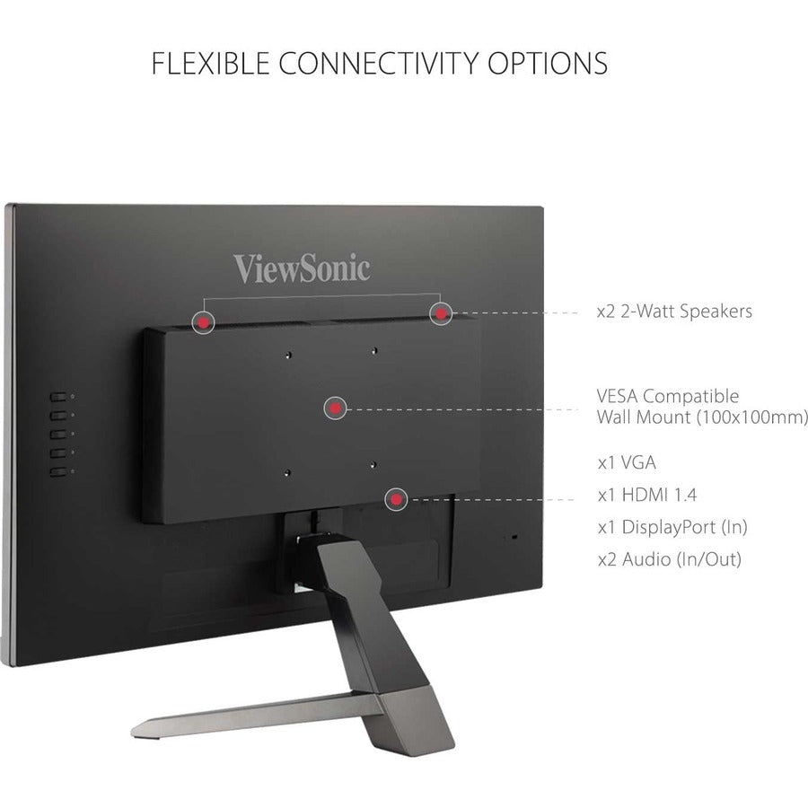 ViewSonic VX2467-MHD 24 Inch 1080p Gaming Monitor with 100Hz, 1ms, Ultra-Thin Bezels, FreeSync, Eye Care, HDMI, VGA, and DP