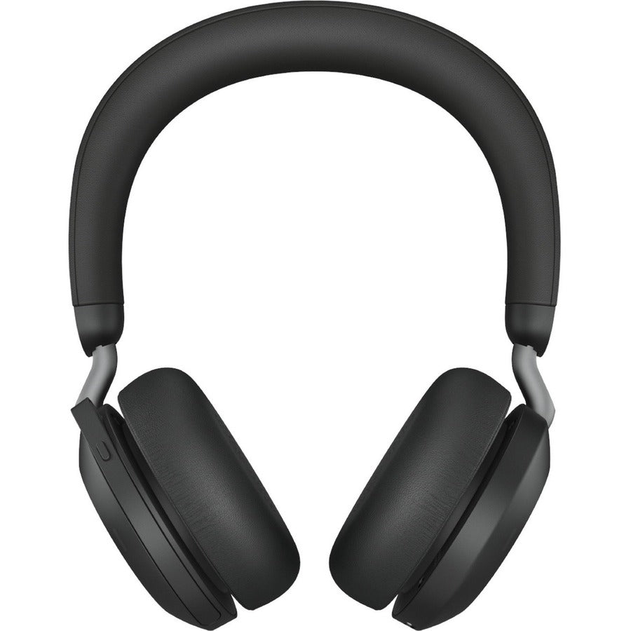 Jabra Evolve2 75 Wireless On-ear Stereo Headset - USB-C - Unified Communication - With Charging Stand - Black - Binaural - Ear-cup - 3000 cm - Bluetooth - 20 Hz to 20 kHz - MEMS Technology Microphone - Noise Cancelling