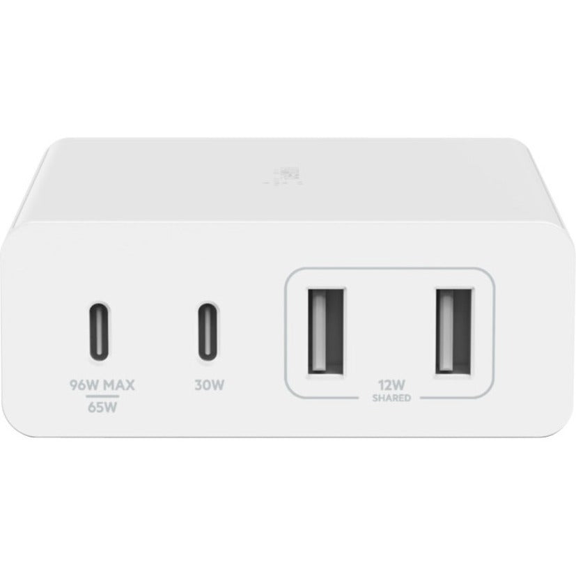 Belkin 108W 4-Port GaN Charger - 2xUSB-A, 2xUSB-C (108W Total) - 2m/6.6ft Power Cord - White