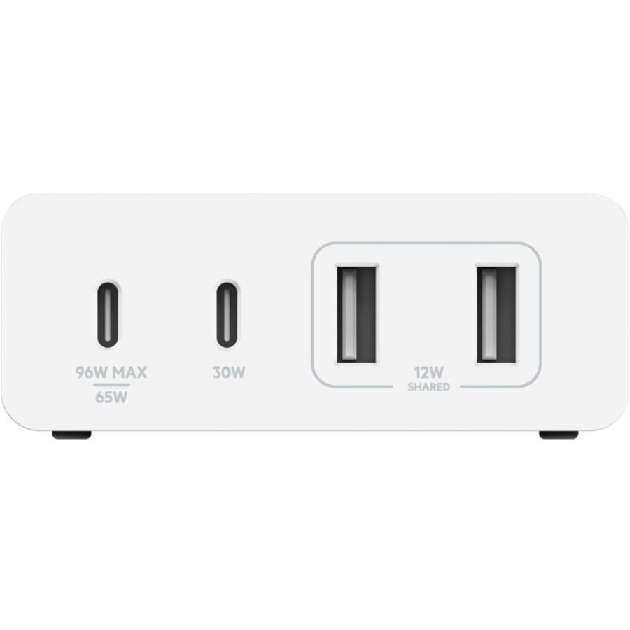 Belkin 108W 4-Port GaN Charger - 2xUSB-A, 2xUSB-C (108W Total) - 2m/6.6ft Power Cord - White