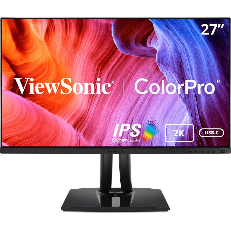 ViewSonic VP2756-2K 27 Inch IPS 1440p Ergonomic Monitor with Ultra-Thin Bezels, Color Accuracy, Pantone Validated, 60W USB C